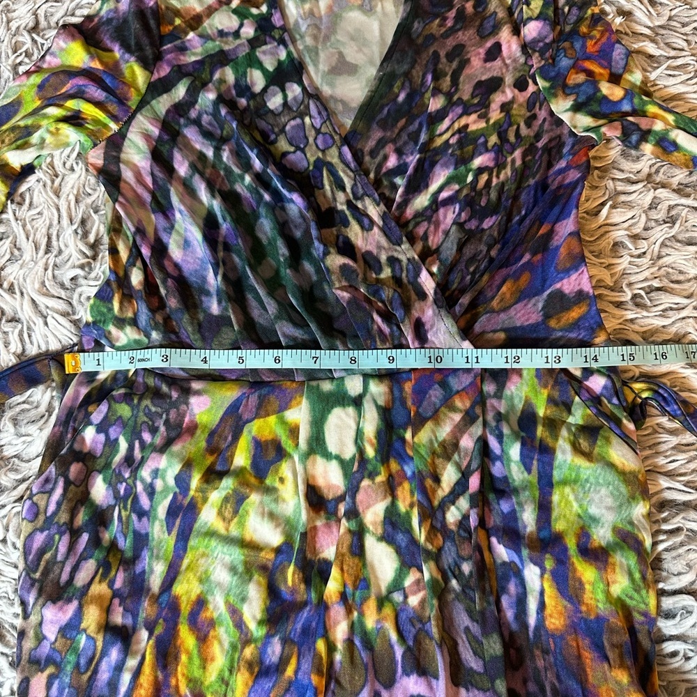 ROBERT GRAHAM Animal Print 100%
Silk Midi Dress Size Small V-Neck,Belted - Picture 14 of 15